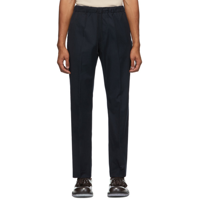 Photo: Dries Van Noten Navy Formal Drawstring Trousers