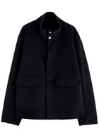 Emporio Armani Wool and Cashmere-blend Coat Navy