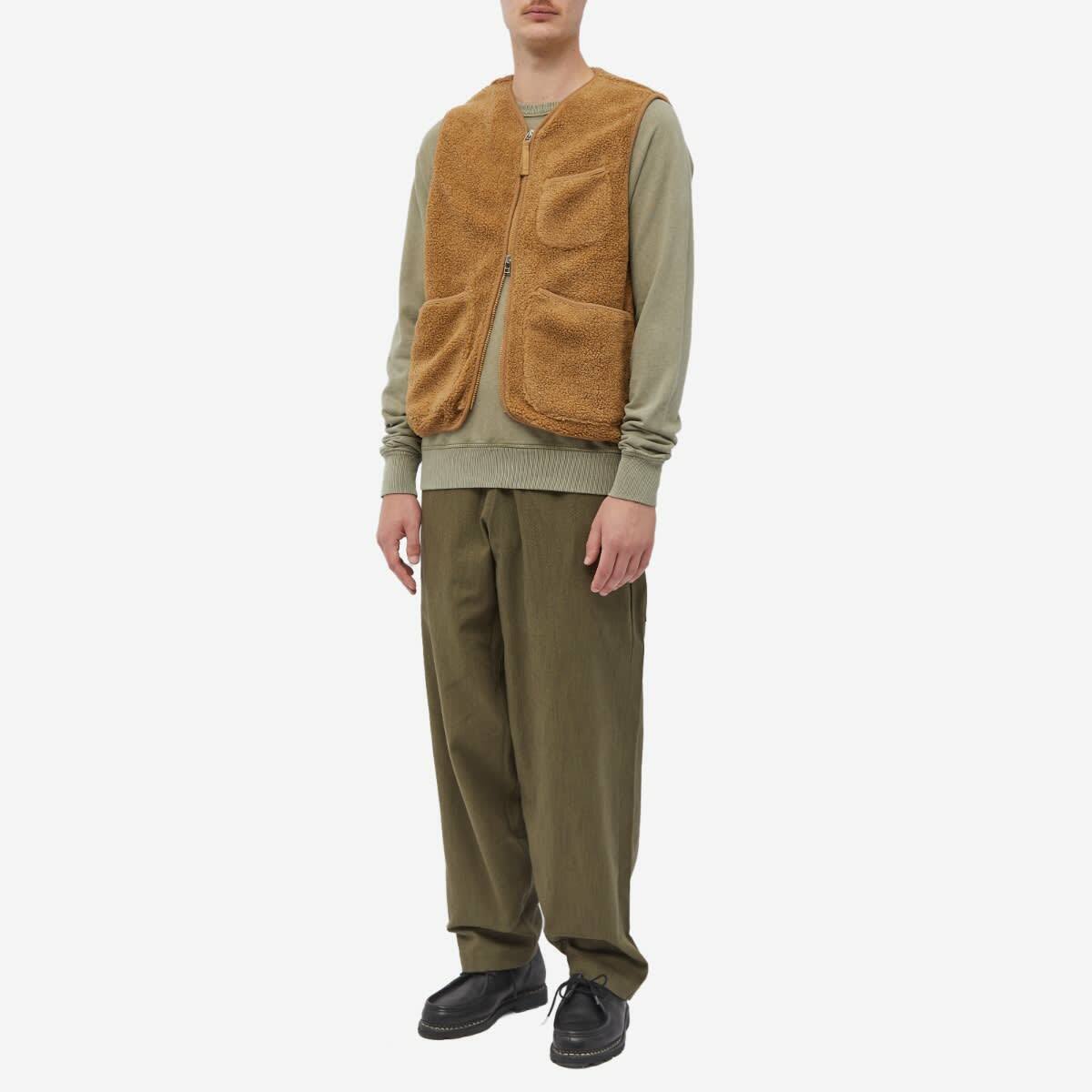 Universal Works Men s Mountain Fleece Zip Gilet In Sand Universal Works
