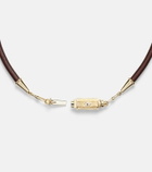 Marie Lichtenberg 18kt gold and leather necklace with sapphires