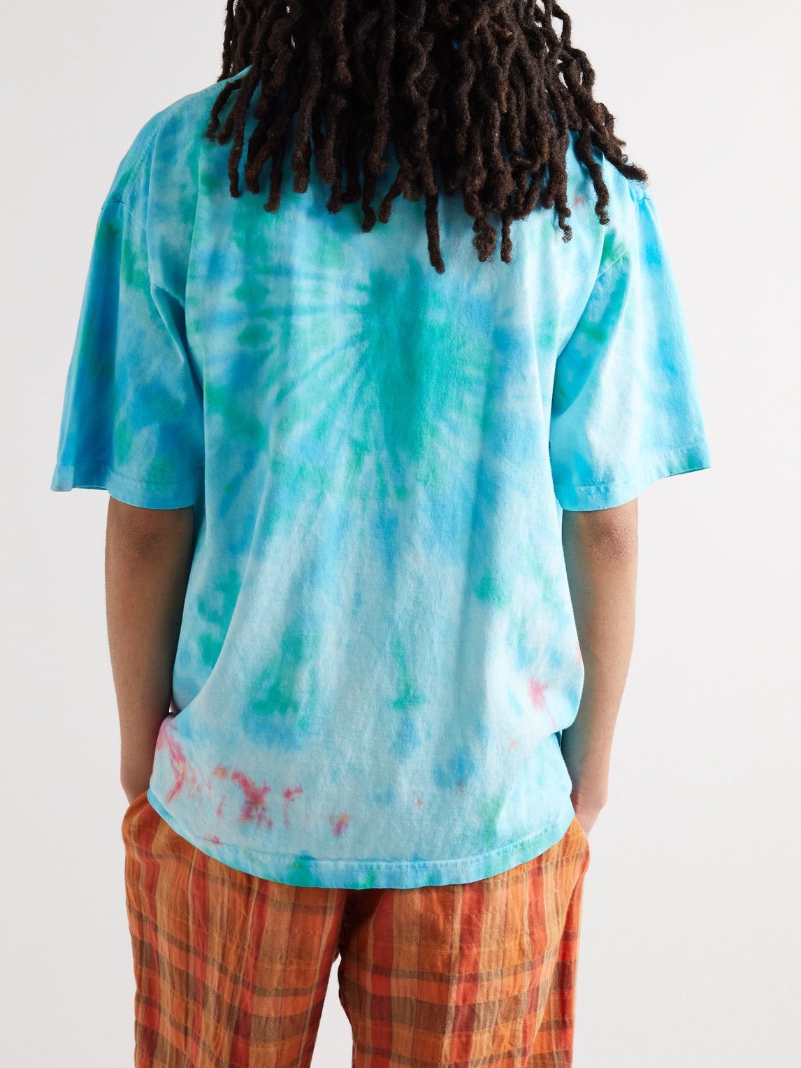 POLITE WORLDWIDE® - Proccoli Printed Tie-Dyed Cotton-Jersey T-Shirt - Blue