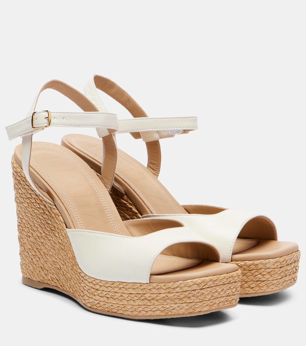 Souliers Martinez Summer leather espadrille wedges