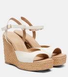 Souliers Martinez Summer leather espadrille wedges