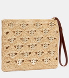Rabanne Embellished raffia clutch