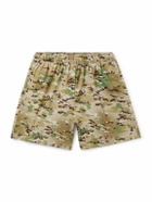 John Elliott - Practice Wide-Leg Camouflage-Print Mesh Drawstring Shorts - Green
