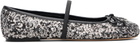 Marc Jacobs Silver & Black 'The Sequin Sabrina' Ballerina Flats