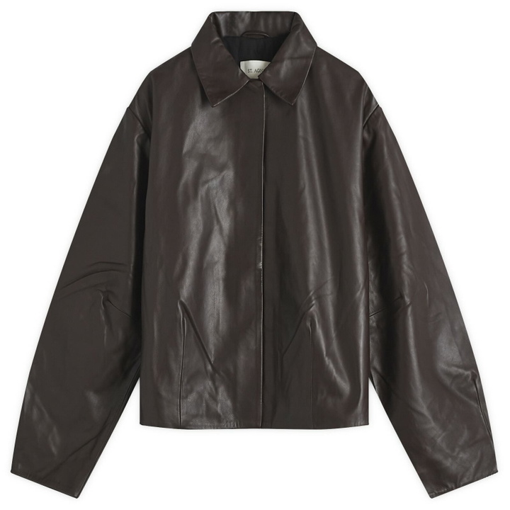 Photo: ST. Agni Women's Cocoon Leather Jacket in Chocolate