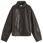 ST. Agni Women's Cocoon Leather Jacket in Chocolate