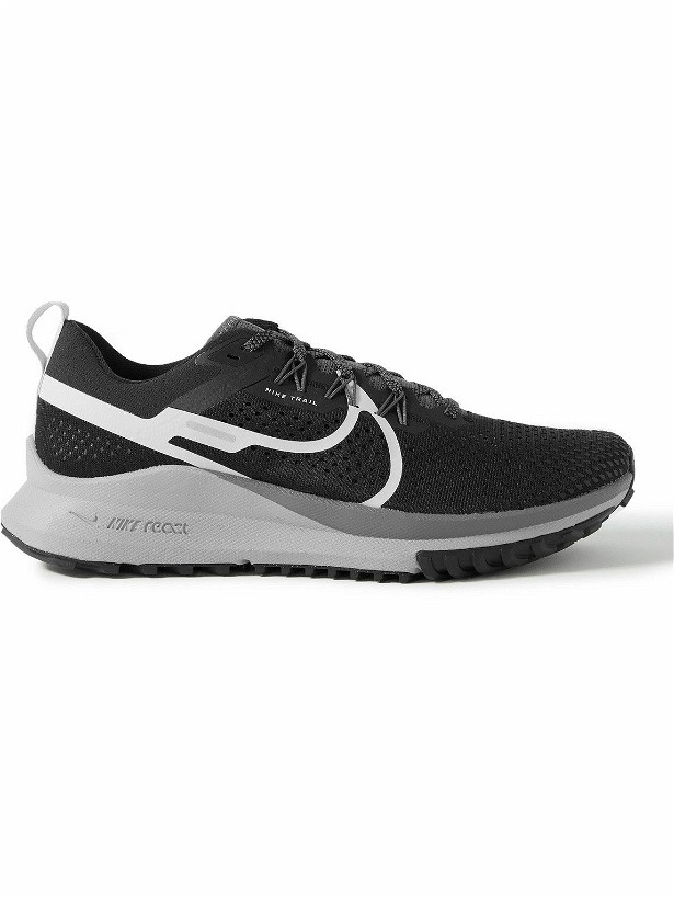 Photo: Nike Running - React Pegasus Trail 4 Rubber-Trimmed Mesh Running Sneakers - Black