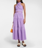Staud - Kai cropped halter-neck cotton top