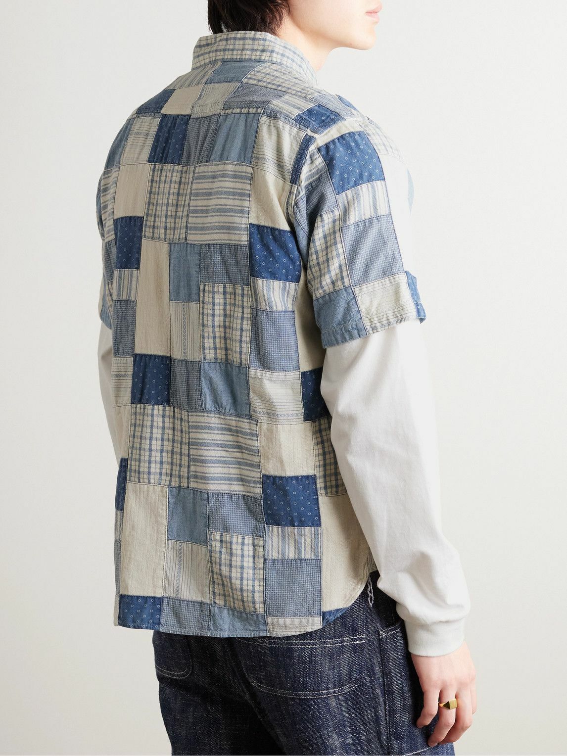 RRL - Farrell Patchwork Cotton Shirt - Blue RRL