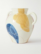 The Conran Shop - Wide Block Sgraffito Glazed Stoneware Vase