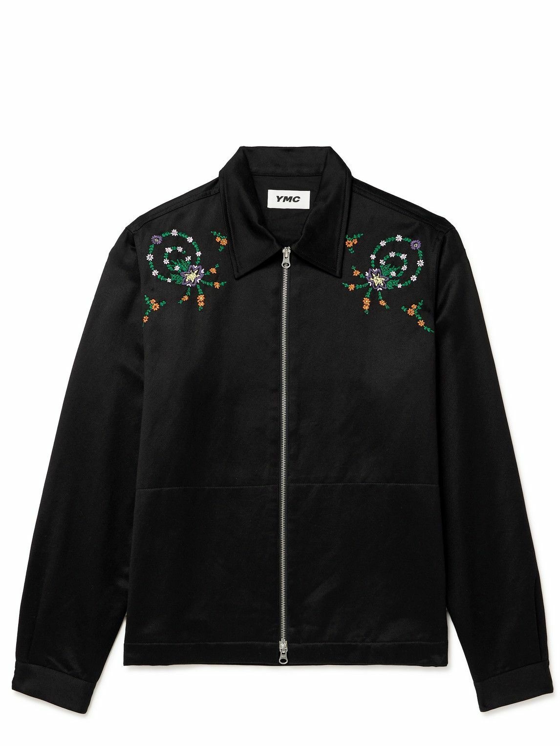 Photo: YMC - Bowie Embroidered Brushed Cotton-Blend Twill Blouson Jacket - Black