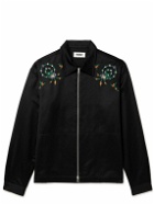 YMC - Bowie Embroidered Brushed Cotton-Blend Twill Blouson Jacket - Black