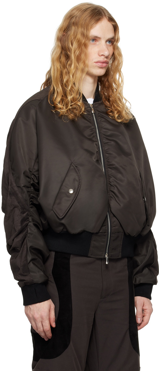 CMMAWEAR Brown C Round Bomber Jacket