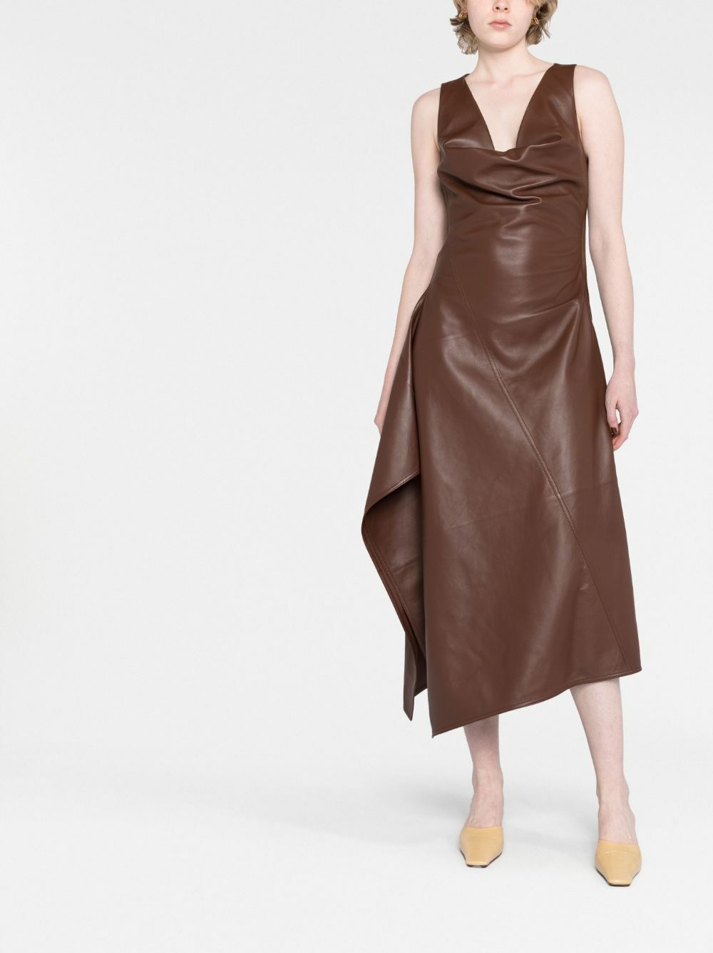 bottega veneta dress brown Bottega Veneta – Bottega Veneta Viscose Midi Dress in Barcelona or Shop  Online Mujer 731-005876 01 main image 0