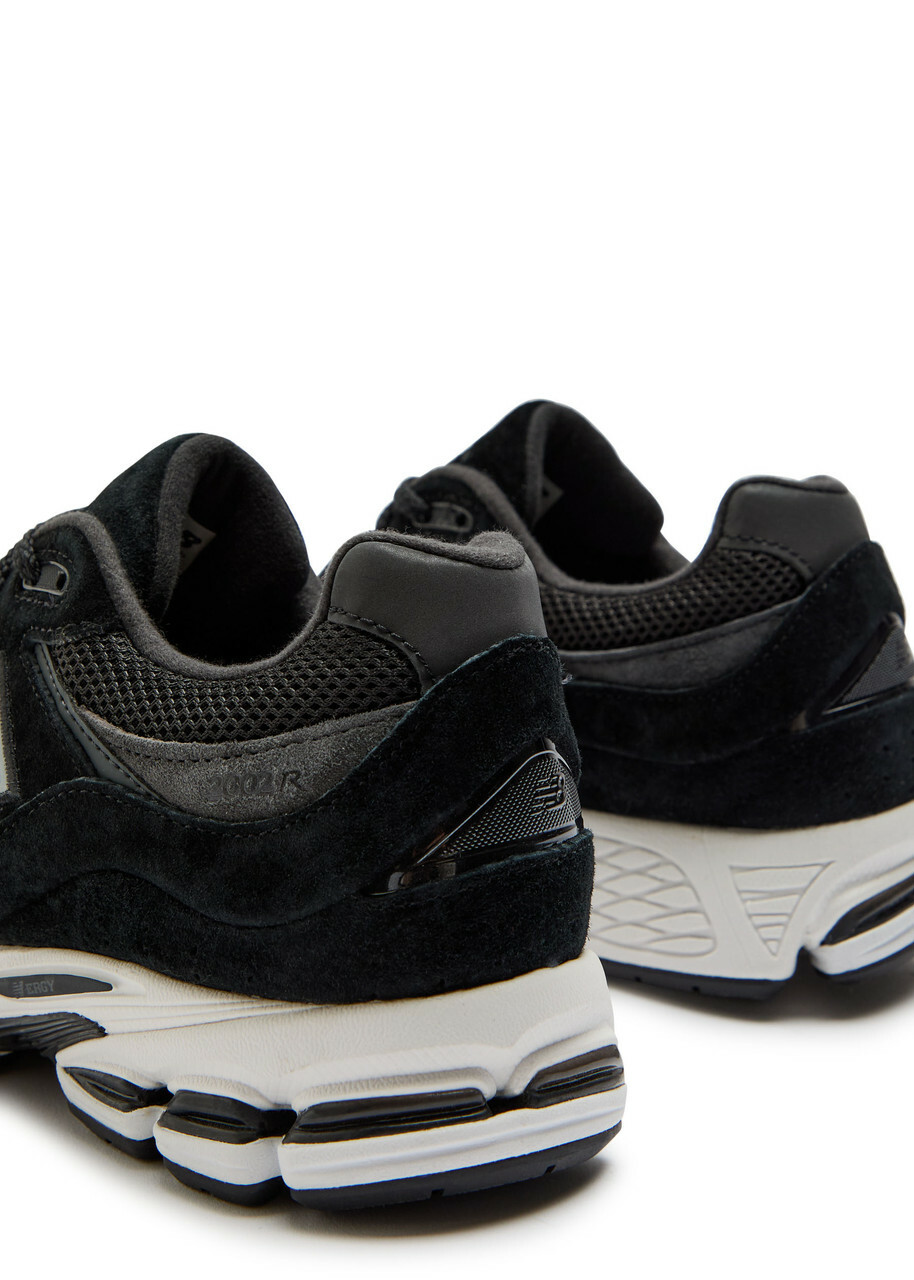 New Balance 2002R Panelled Suede and Mesh-knit Sneakers Black