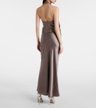 The Sei Draped halterneck silk charmeuse top