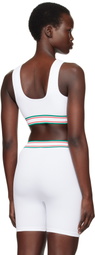 Casablanca White Seamless Sports Bra