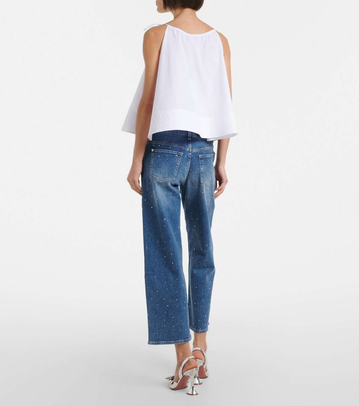7 For All Mankind Stovepipe embellished straight jeans