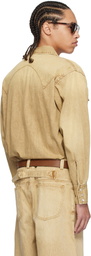 Carter Young Beige Western Denim Shirt