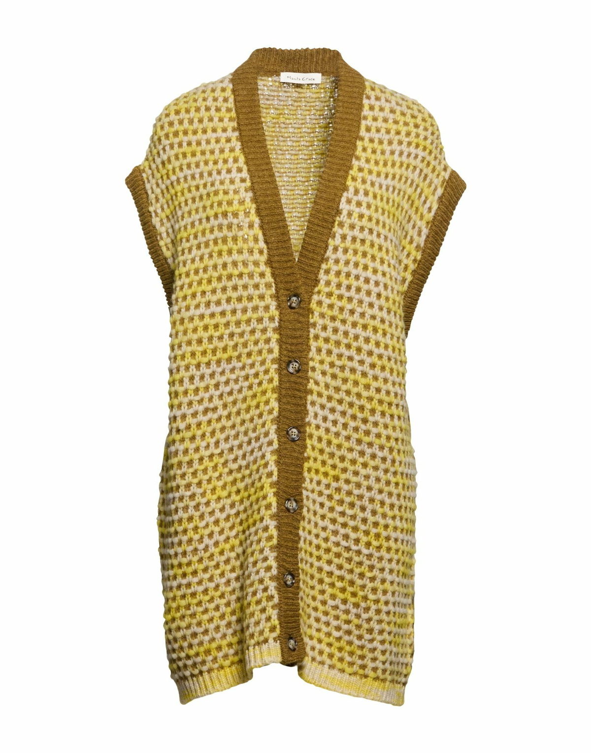 Manila Grace Womens Cardigan in Yellow
