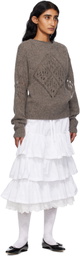 OPEN YY White Rolled Waist Tiered Midi Skirt