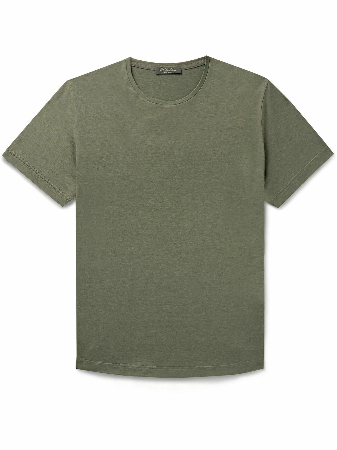 Loro Piana - Silk and Cotton-Blend T-Shirt - Green Loro Piana