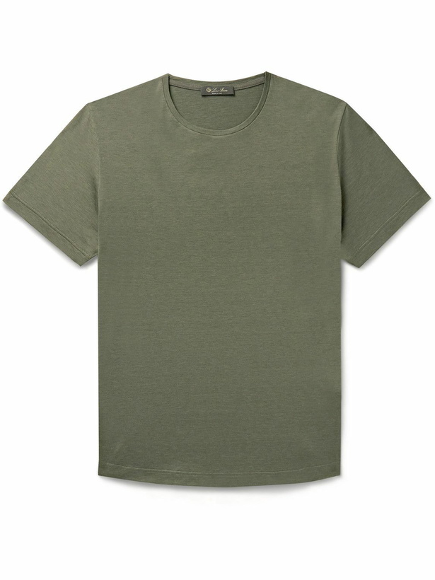 Photo: Loro Piana - Silk and Cotton-Blend T-Shirt - Green