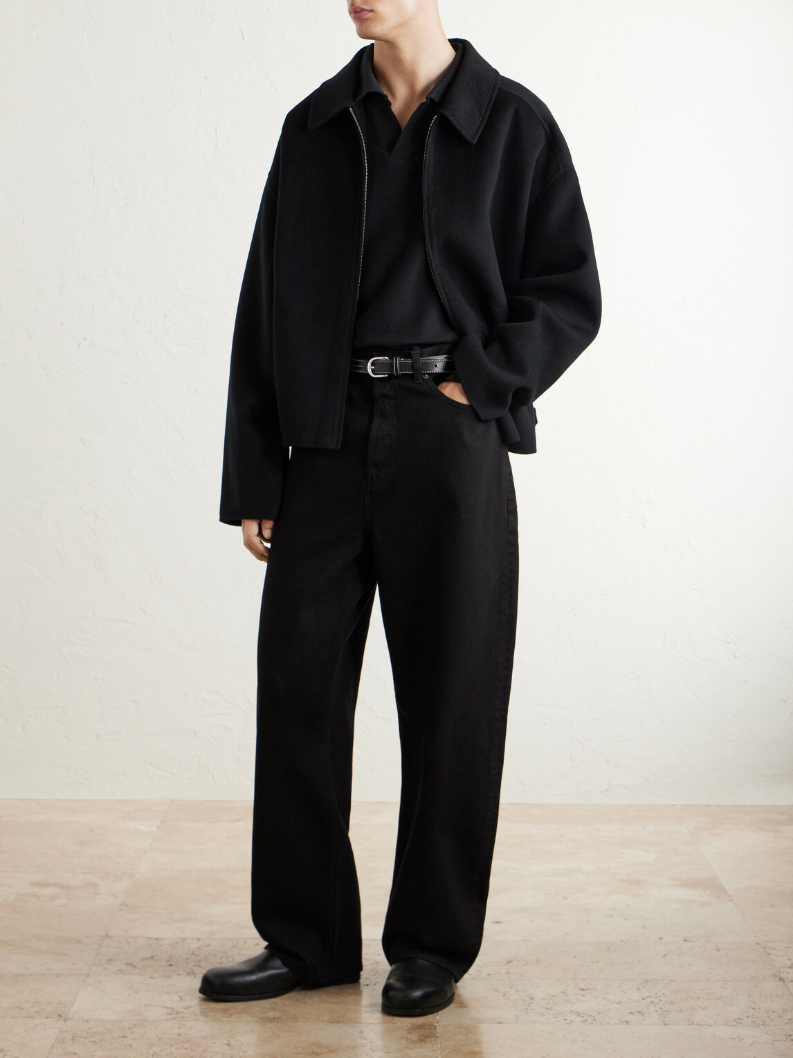 FRAME - Cotton-Piqué Polo Shirt - Black