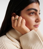 Ananya Scatter 18kt gold ring with emeralds and diamonds
