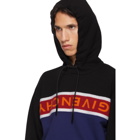 Givenchy Black and Blue Upside Down Logo Hoodie