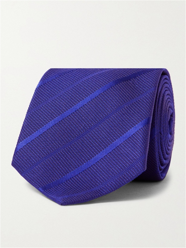 Photo: PAUL SMITH - 8cm Striped Silk Tie - Blue