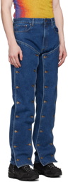 Y/Project Blue Classic Button Panel Jeans