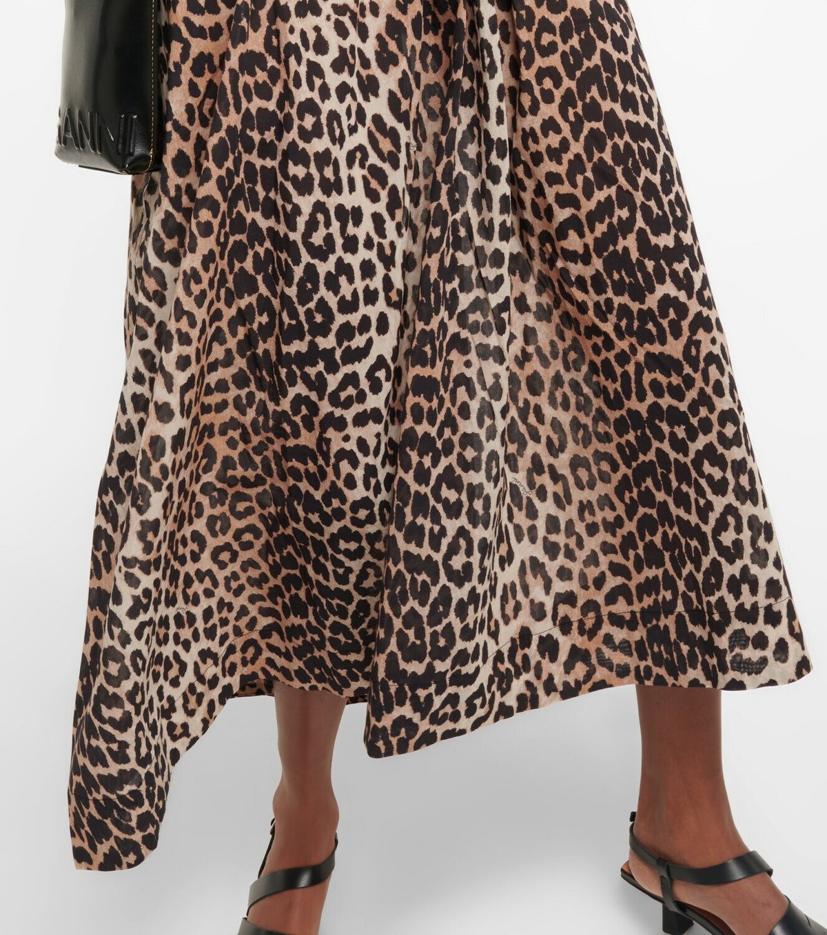 Ganni - Leopard-print cotton midi dress GANNI