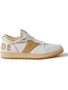 RHUDE - Rhecess Distressed Leather Sneakers - Yellow - 9
