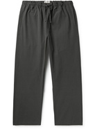 Satta - Kai Straight-Leg Cotton-Poplin Drawstring Trousers - Gray