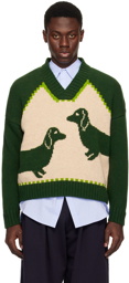 S.S.Daley Green & Off-White Intarsia Sweater