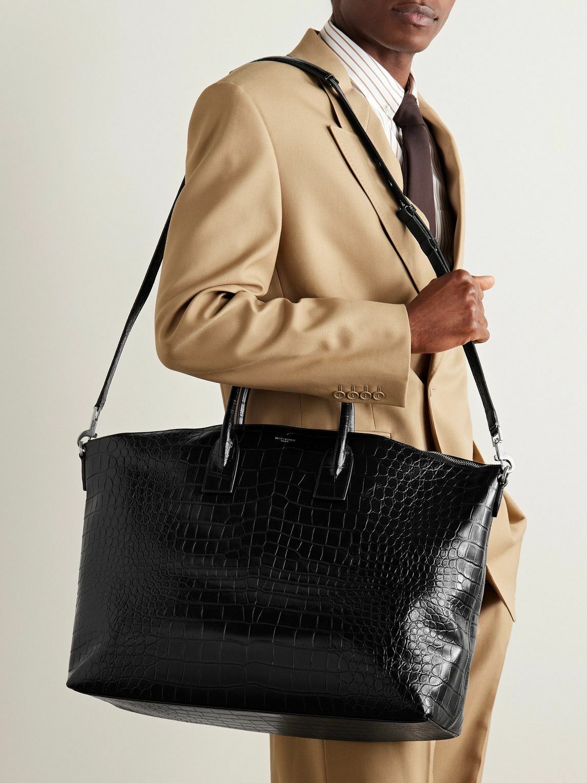 SAINT LAURENT - Giant Croc-Effect Leather Weekend Bag Saint Laurent SAINT LAURENT - Giant Croc-Effect Leather Weekend Bag Saint Laurent