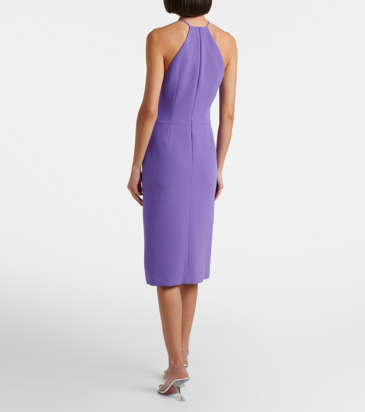 David Koma Asymmetric embellished floral midi dress