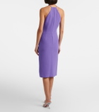 David Koma Asymmetric embellished floral midi dress