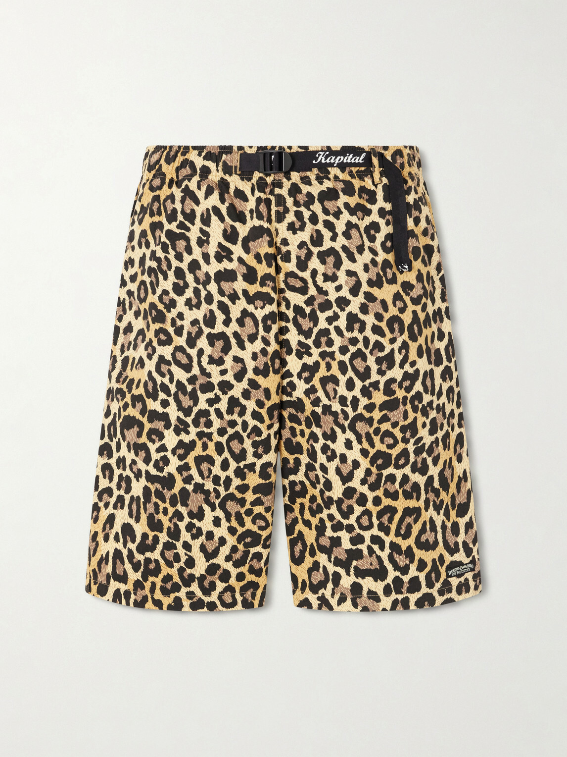KAPITAL - Wide-Leg Belted Leopard-Print Cotton-Twill Shorts - Brown