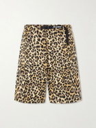KAPITAL - Wide-Leg Belted Leopard-Print Cotton-Twill Shorts - Brown