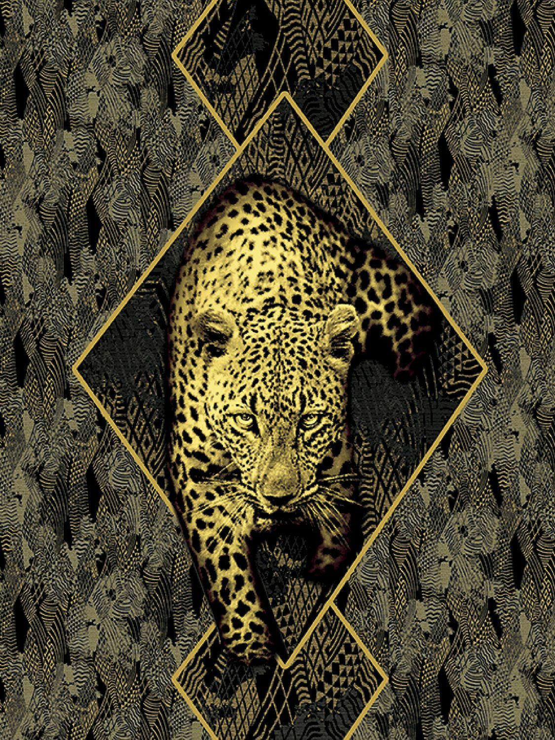 ROBERTO CAVALLI Gold Foil Printed Wallpaper