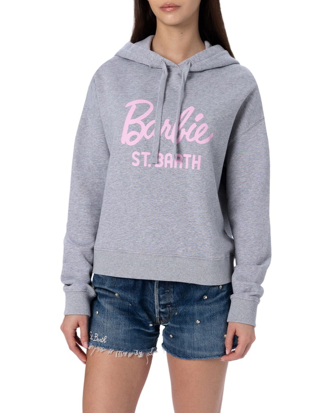 Photo: MC2 Saint Barth Woman Cotton Hoodie Mindy With Barbie Logo | Barbie Special Edition