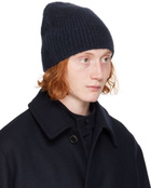 Dries Van Noten Navy Alpaca & Merino Wool Beanie