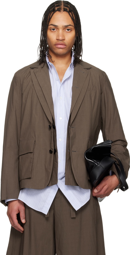 Photo: sacai Khaki Cotton Typewriter Blazer