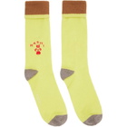 Marni Yellow Wool Flower Logo Socks