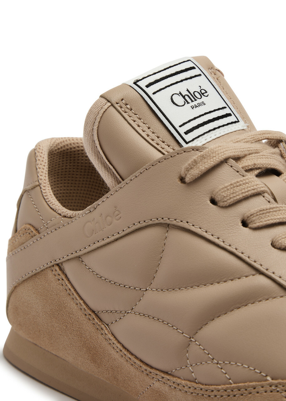 スニーカー Chloe sneakers in quilted leather CHLOÉ Kick suede-trimmed quilted leather sneakers | NET-A-PORTER