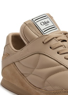 Chloe Kick Panelled Leather Sneakers Tan